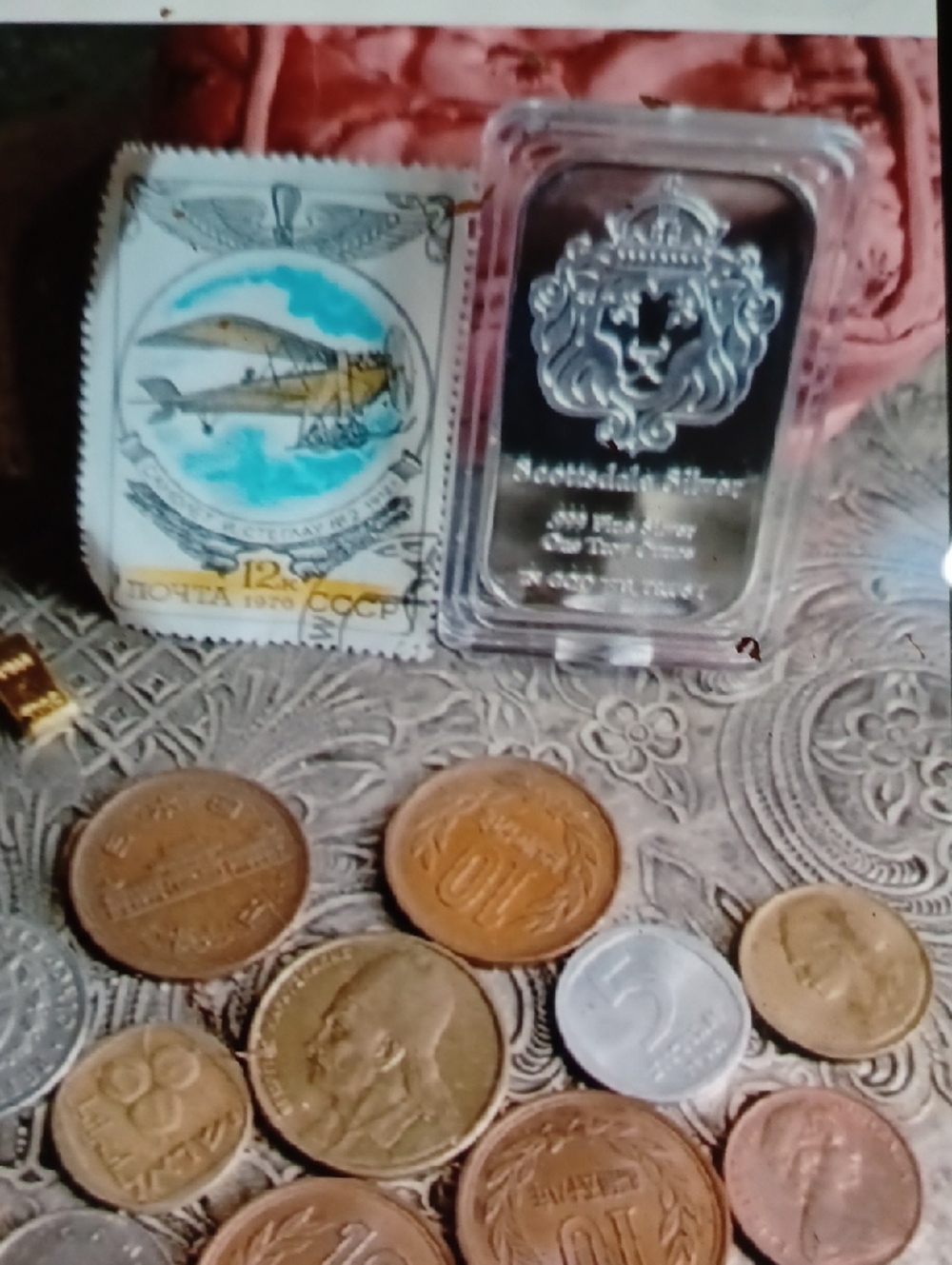 Silver Bullion Bar Brillant Plate - Clear Protective Case&bonus